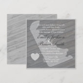 Bois rustique Delaware Gris invitations de mariage (Devant / Derrière)