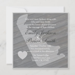 Bois rustique Delaware Gris invitations de mariage