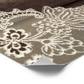 Bois rustique, dentelle et jarres de mason Affiche (Coin)