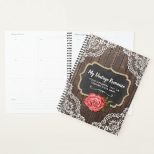 Bois rustique & dentelle Floral Chalkboard Country