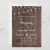 Bois Rustique Éclairage Boho Wedding Invitations (Devant)