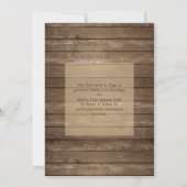 Bois rustique éclaire Merci Mariage (Dos)