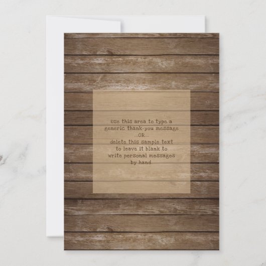 Bois rustique éclaire Merci Mariage (Dos)