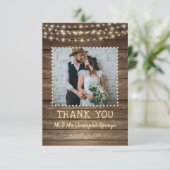 Bois rustique éclaire Merci Mariage (Debout devant)