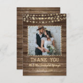 Bois rustique éclaire Merci Mariage (Devant / Derrière)