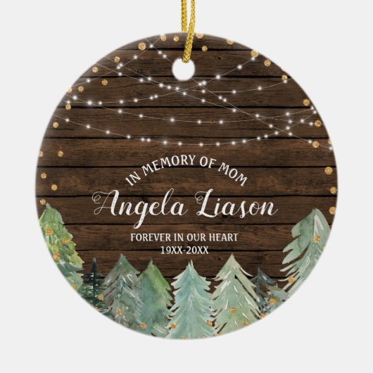 Bois RUSTIQUE en mémoire de maman ornement de Noël (Devant)