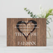 Bois rustique et Carte de remerciements cardiaque (Debout devant)