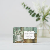 Bois rustique et carte de visite floral de wedding (Debout devant)