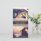 Bois rustique et dentelle Mariage Merci photo (Debout devant)