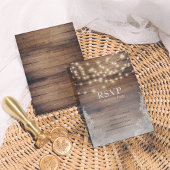 Bois rustique et dentelle RSVP avec option de chan