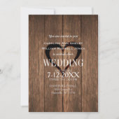 Bois rustique et Faire-part de mariage cardiaque g (Devant)