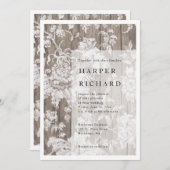 Bois rustique et faire-part de mariage moderne fle (Devant / Derrière)