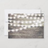 Bois rustique et lumières à cordes mariage RSVP (Dos)