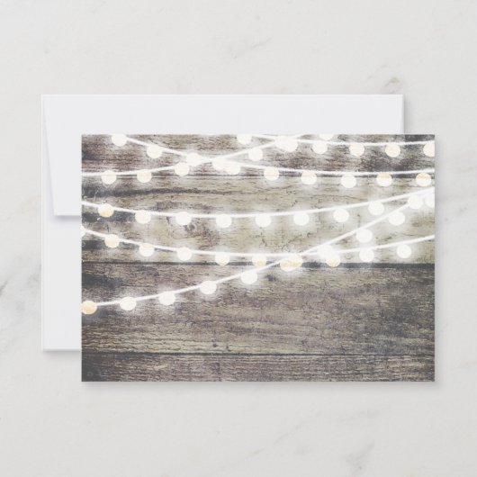 Bois rustique et lumières à cordes mariage RSVP (Dos)