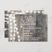 Bois rustique et lumières à cordes mariage RSVP (Devant / Derrière)