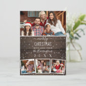 Bois rustique et neige | Vacances 4 Cartes photos (Debout devant)