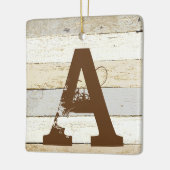 Bois rustique et ornement en céramique lettre (Gauche)