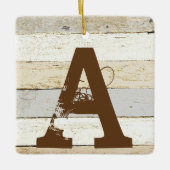Bois rustique et ornement en céramique lettre (Devant)