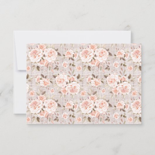 Bois rustique et Rose Chabby Mariage Merci Photo (Dos)