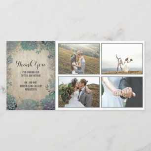 Bois rustique et Succulents épousant le Merci