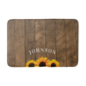 Bois rustique et tournesols Tapis de bain personna (Devant)