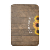 Bois rustique et tournesols Tapis de bain personna (Devant (Vertical))