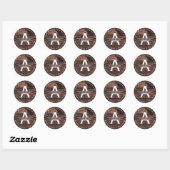 Bois rustique | Étiquette de retour Monogramme mod (Feuille)