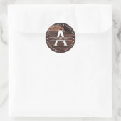 Bois rustique | Étiquette de retour Monogramme mod (Sac)