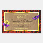 Bois rustique Étiquettes de papillons violets Or (Devant)