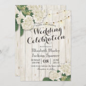 Bois rustique Faire-part de mariage à cordes flora (Devant / Derrière)