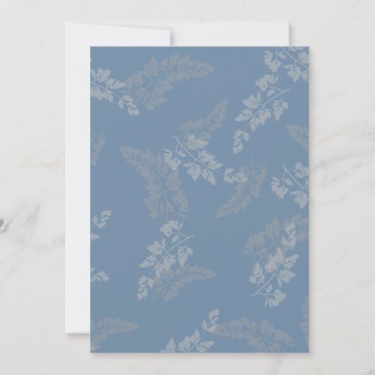 Bois rustique Faire-part de mariage bleu feuillage (Dos)