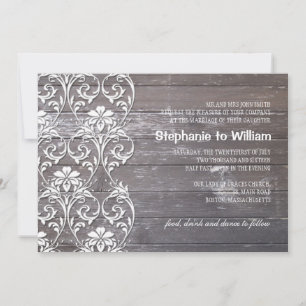 Bois rustique Faire-part de mariage Floral