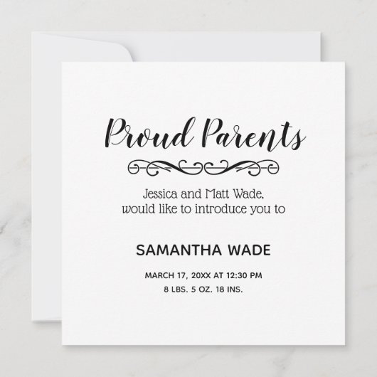 Bois rustique faire-part de naissance photo (Dos)