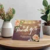 Bois rustique Floral Chaîne Lumières Mariage Merci