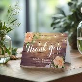 Bois rustique Floral Chaîne Lumières Mariage Merci