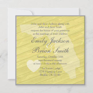 Bois rustique Floride invitations de mariage jaune
