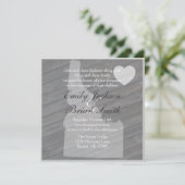 Bois rustique Idaho Gris invitations de mariage (Debout devant)