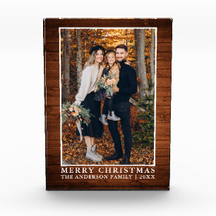 Bois rustique Imprimer Joyeux bloc photo de Noël