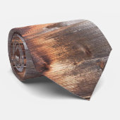 Bois rustique + Initiales Groomsmen Cravate cadeau (Roulé)