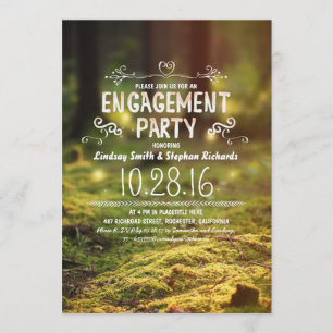 bois rustique invitations de la fête d'engagement