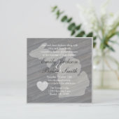 Bois rustique Invitations de mariage gris du Michi (Debout devant)