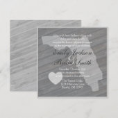 Bois rustique Invitations de mariage grises en Flo (Devant / Derrière)
