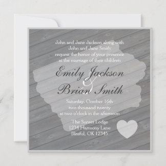 Bois rustique Iowa Gris invitations de mariage