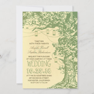 Bois rustique & jarres de mason invitations de mar