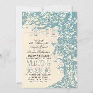 Bois rustique & jarres de mason invitations de mar