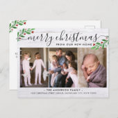 Bois Rustique Joyeux Noël 3 Photo Fêtes Carte de V (Devant / Derrière)