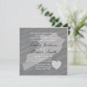 Bois rustique Kentucky Gris invitations de mariage (Debout devant)