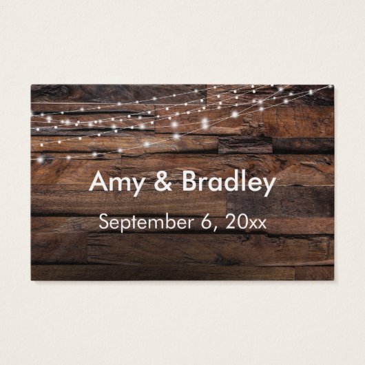 Bois rustique & Lumières Mariage RSVP Insertions e (Dos)