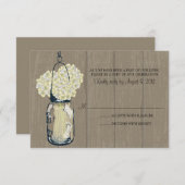 Bois rustique Mason Jar Hydrangea RSVP (Devant / Derrière)