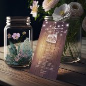 Bois rustique & Mason Jar String Lights Menu Maria
